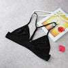 New Sexy Women Bra Y-Back Adjustable Strap Open Back Unlined Cup Bralette Crop Top Black