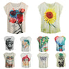 New Women T-Shirt Special Print O-Neck Short Sleeves Pullover Loose Casual Tee Fashion Top