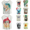 New Women T-Shirt Special Print O-Neck Short Sleeves Pullover Loose Casual Tee Fashion Top