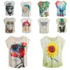 New Women T-Shirt Special Print O-Neck Short Sleeves Pullover Loose Casual Tee Fashion Top