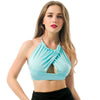 New Fashion Women Tank Top Cross-Front Hollow Out Self Tie Halter-Neck Backless Vest Crop Top