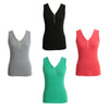 New Fashion Women Tank Top Zipper V-Neck Sleeveless Casual Vest Slim Top