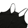 New Sexy Women Strap Tank Top Scoop Neck Open Back Scalloped Edges Backless Casual Vest Black