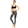 New Women Sport Yoga Leggings Solid Mesh Splice High Waist Fitness Gym Running Stretch Tights Long Pants Trousers Black