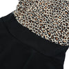 Fashion Cute Kids Girl Dress Leopard Print Round Neck Short Sleeves Mini Pleated Dress Black