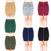 Fashion Women Mini Suede Skirts Pocketed Zippered Front Party Short Sheath Suedtte Skirt