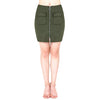 Fashion Women Mini Suede Skirts Pocketed Zippered Front Party Short Sheath Suedtte Skirt