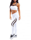 New Women Sport Yoga Leggings Mesh Splice Solid Stretch Fitness Gym Running Bodycon Pants White