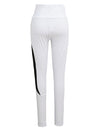 New Women Sport Yoga Leggings Mesh Splice Solid Stretch Fitness Gym Running Bodycon Pants White