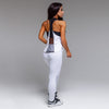 New Women Sport Yoga Leggings Mesh Splice Solid Stretch Fitness Gym Running Bodycon Pants White