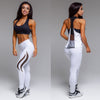 New Women Sport Yoga Leggings Mesh Splice Solid Stretch Fitness Gym Running Bodycon Pants White