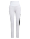 New Women Sport Yoga Leggings Mesh Splice Solid Stretch Fitness Gym Running Bodycon Pants White