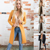 Autumn Winter Women Long Cardigan Coat Open Front Long Sleeve Solid Slim Warm Outerwear Overcoat