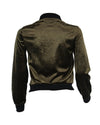 Women Bomber Jacket Velet Ribbed Stand Collar Long Sleeve Zipper Casual Club Party Wear Baseball Coat