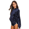 Women Velvet Tracksuit Set Long Sleeve Hoodie Sweat Suits Drawstring Sweatshirt Shorts Two Piece