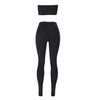 Sexy Women Two-piece Set Strapless Crop Top Bandage Bodycon Long Pants Solid Slim Party Club Suits