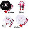 New Women Two-Piece Set Pajama Christmas Sleepwear O-Neck Long Sleeves Casual House Tops Pants White