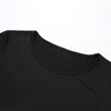 Fashion Women Color Block Striped T-Shirt Short Sleeve Casual Slim Knitted Tee Tunics Blouse Tops Black