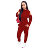 New Sexy Women Cold Shoulder Two-Piece Set O Neck Long Sleeve Ruffle Top High Waist Pants Suit