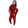 New Sexy Women Cold Shoulder Two-Piece Set O Neck Long Sleeve Ruffle Top High Waist Pants Suit