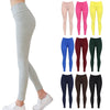 Women Leggings Sports Solid Plain Stretchy Sportswear Fitness Workout Yoga Skinny Bodycon Pants Trousers