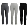 Women Pants Trousers Fitness Elastic Leggings Tights Cutout Workout Sportswear Black/Light Grey/Dark Grey