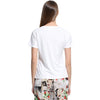 New Summer Women T-Shirt Floral Letter Print O-Neck Short Sleeve Casual Tee Tops White