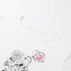 New Summer Women T-Shirt Floral Letter Print O-Neck Short Sleeve Casual Tee Tops White