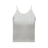 Women Slim Knitted Camisole Top Hollow Out Tank Sleeveless Basic Solid Stretchy Vest Black/White