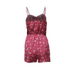 Sexy Women Jumpsuit Knot Hollow Out Floral Print Back Casual Summer Short Rompers Playsuit Red