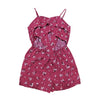 Sexy Women Jumpsuit Knot Hollow Out Floral Print Back Casual Summer Short Rompers Playsuit Red