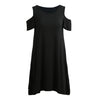 New Women Casual Blouse Tops Ladies Sexy Tunic Off Shoulder Short Sleeve Pockets Loose T-Shirt Swing Dress Black/Grey/Green