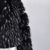 Women Winter Faux Fur Coat Long Sleeve Fluffy Outerwear Ladies Short Jacket Hairy Warm Overcoat Black/Blue