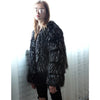 Women Winter Faux Fur Coat Long Sleeve Fluffy Outerwear Ladies Short Jacket Hairy Warm Overcoat Black/Blue