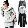 New Autumn Winter Women Hoodies Coat Warm Fleece Coat Zip Up Outerwear Hooded Sweatshirts Casual Long Jacket Plus Size