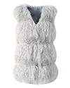 Fluffy Faux Fur Vest Waistcoat Autumn Winter Sleeveless Outerwear Women Coat Soft Hairy Overcoat