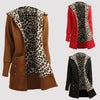 Winter Women Hoodies Coat Leopard Fleece Lining Zipper Warm Casual Hooded Outerwear