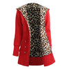 Winter Women Hoodies Coat Leopard Fleece Lining Zipper Warm Casual Hooded Outerwear