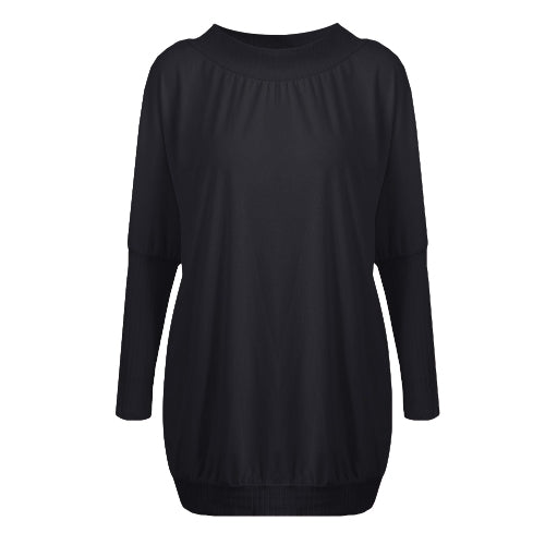 Fashion Women T-Shirt Dress Batwing Sleeve Casual Loose Long Tee Mini Dress