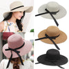 New Elegant Women Straw Sun Hat Bowknot Wide Large Brim Foldable Casual Summer Holiday Cap