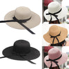 New Elegant Women Straw Sun Hat Bowknot Wide Large Brim Foldable Casual Summer Holiday Cap