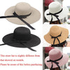 New Elegant Women Straw Sun Hat Bowknot Wide Large Brim Foldable Casual Summer Holiday Cap