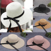 New Elegant Women Straw Sun Hat Bowknot Wide Large Brim Foldable Casual Summer Holiday Cap