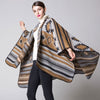 Women Poncho Scarf Cardigan Sweater Geometrical Print Warm