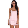 Sexy Women Short Satin Pajamas Set Embroidered Flower Camisole And Shorts Sleepwear Nightwear