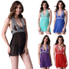 Sexy Women Sheer Lace Mesh Babydoll Backless High Waist G-String Chemise Dress Sleepwear Lingerie