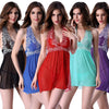 Sexy Women Sheer Lace Mesh Babydoll Backless High Waist G-String Chemise Dress Sleepwear Lingerie