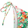 Sexy Women Bikini Set Floral Print Triangle Padded Top Self-tie Swimwear Swimsuit Beachwear Green