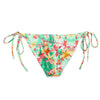 Sexy Women Bikini Set Floral Print Triangle Padded Top Self-tie Swimwear Swimsuit Beachwear Green