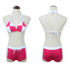 New Sexy Women Bikini Set Color Block Halter Wireless Padded Two Piece Bathing Suit Swimwear Swimsuits Rose